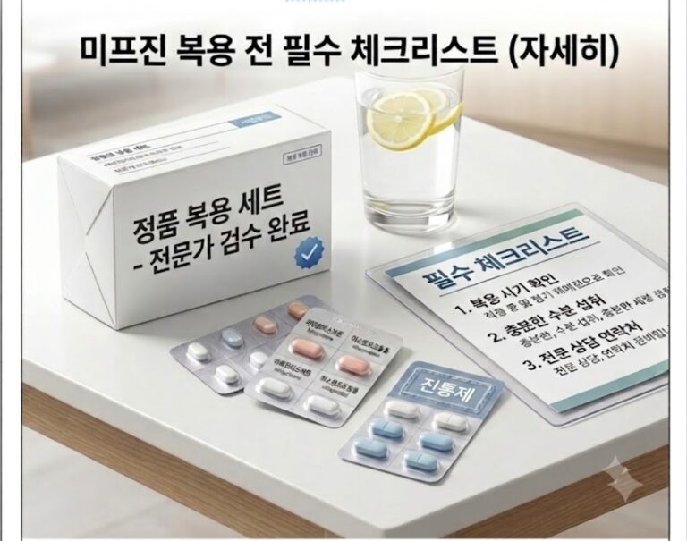 미프진 안전 복용을 위한 필수 준비물 및 주의사항 체크리스트 안내